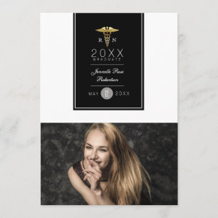Gold Foil Nursing Graduation Party   FAIRE-PART