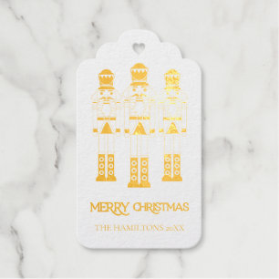 Gold Foil Nutcracker Christmas Cards Gift Tags