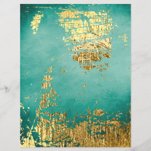 Gold Foil on Distressed Turquoise Scrapbook Paper