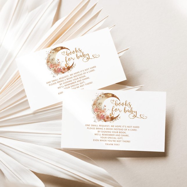 Gold foil over the moon books for baby ticket enclosure card (Creator Uploaded)