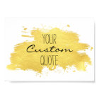 Gold foil paint stroke Personalized quote print