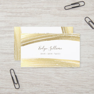 Gold foil paint strokes business card