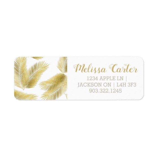 Gold Foil Palm Leaves Pattern (Front)