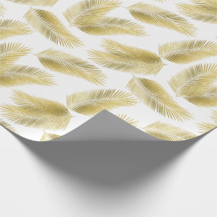 Gold Foil Palm Leaves Pattern Wrapping Paper