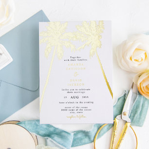 Gold Foil Palm Tree Minimalist Beach Boho Wedding