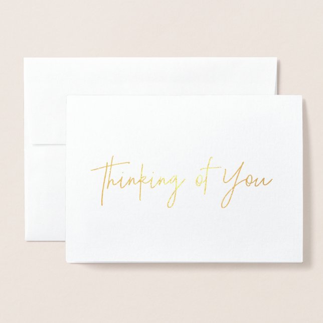 Gold Foil Penser à votre carte (Devant avec enveloppe)