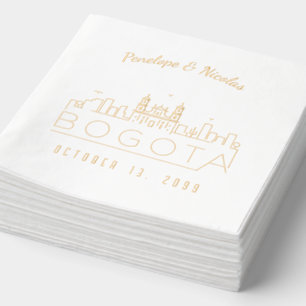 Gold Foil Personalized Bogota Wedding Napkins
