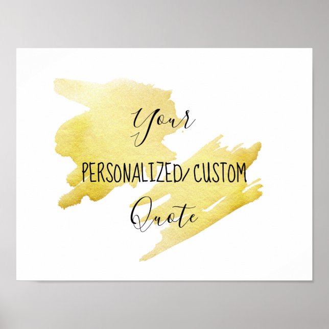 Gold foil Personalized custom quote Poster (Front)