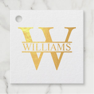Gold Foil Personalized Monogram and Name Favour Tags
