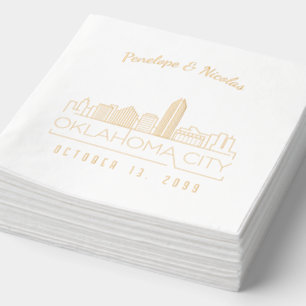 Gold Foil Personalized Oklahoma City Napkins