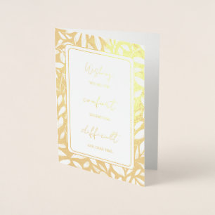 Gold Foil Personalized Sympathy card. Card