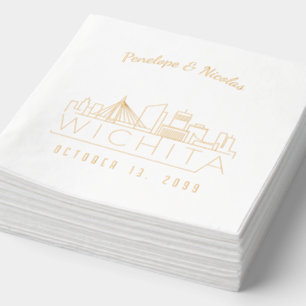 Gold Foil Personalized Wichita Wedding Napkins