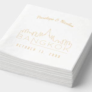 Gold Foil Personnalisé Bangkok Mariage Napkins