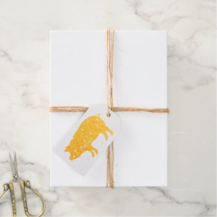 Gold foil pig silhouette custom Christmas gift tag