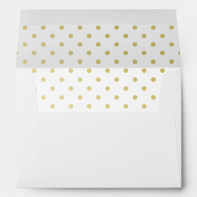 Gold Foil Polka-Dots Modern Envelope (Back (Bottom))