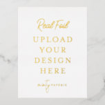 Gold Foil Portrait Postcard<br><div class="desc">Customize your design in Templett. After you are done editing,  download your file in a JPG format (don't forget to turn on the bleed option). Upload your design here by clicking on the blue "Personalize" button.</div>