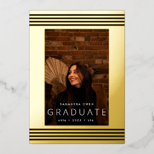Gold Foil Pressed Frame Graduate Announcement