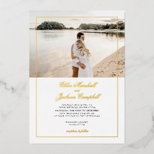 Gold Foil Pressed Minimalist Elegant Wedding  