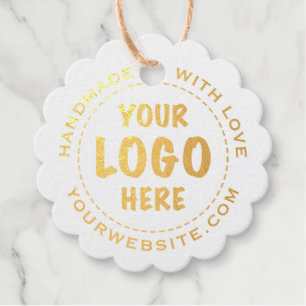 Gold Foil Price Tag Hang Tag Scalloped