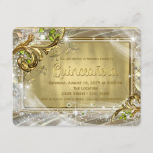 Gold Foil Quinceañera Invitation