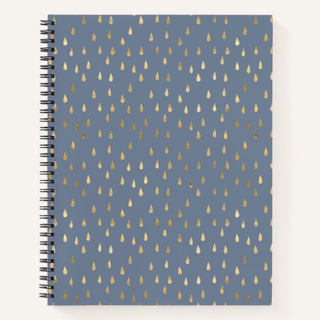 Gold Foil Raindrop Pattern Notebook  (Front)
