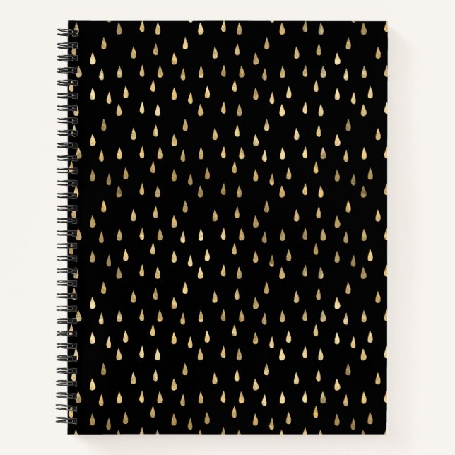 Gold Foil Raindrop Pattern Notebook  (Front)