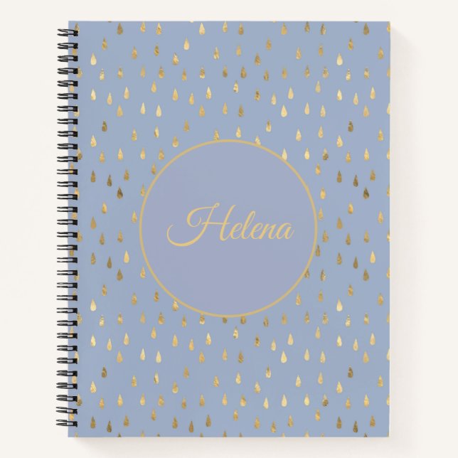 Gold Foil Raindrop Pattern Notebook  (Front)