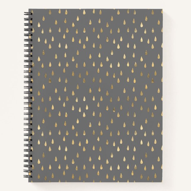 Gold Foil Raindrop Pattern Notebook  (Front)