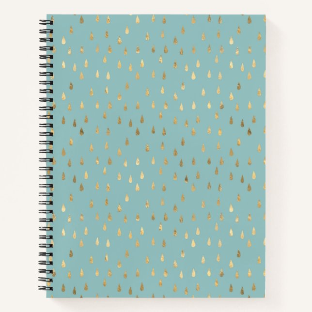 Gold Foil Raindrop Pattern Notebook  (Front)