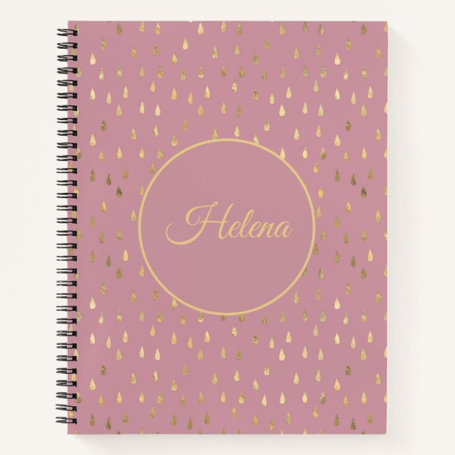 Gold Foil Raindrop Pattern Notebook  (Front)
