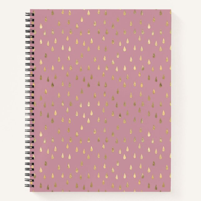 Gold Foil Raindrop Pattern Notebook  (Front)