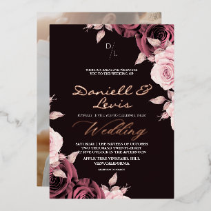 Gold Foil Rose Pink ⎮ Mauve Wedding Photo