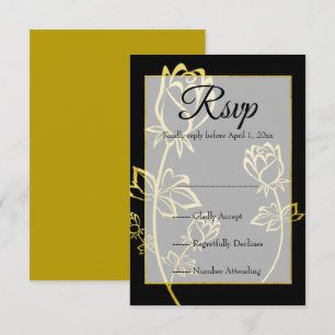 Gold foil Rose watermark themed wedding  RSVP
