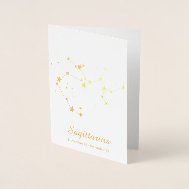 Gold Foil SAGITTARIUS Zodiac Sign Constellation Card (Front)
