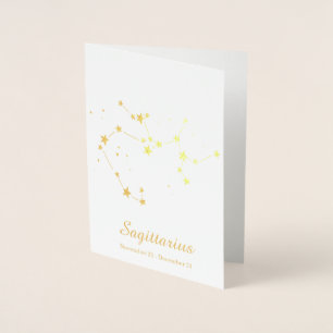 Gold Foil SAGITTARIUS Zodiac Sign Constellation Foil Card