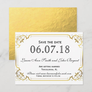 Gold foil Save the Date Invitation