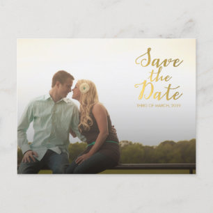Gold Foil Save the Date Typography Announcement