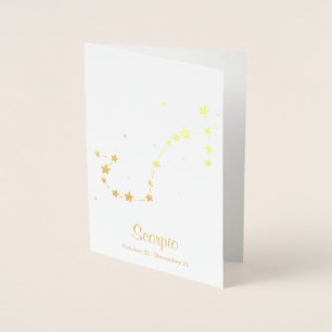 Gold Foil SCORPIO Zodiac Sign Constellation Foil Card