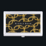 Gold Foil Scribble Circle Business Card Holder<br><div class="desc">Gold Foil Scribble Circle Business Card Holder. Customize with any text or leave it blank.</div>