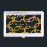 Gold Foil Scribble Circle Business Card Holder<br><div class="desc">Gold Foil Scribble Circle Business Card Holder. Customize with any text or leave it blank.</div>