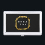 Gold Foil Scribble Circle Business Card Holder<br><div class="desc">Gold Foil Scribble Circle Business Card Holder. Customize with any text or leave it blank.</div>