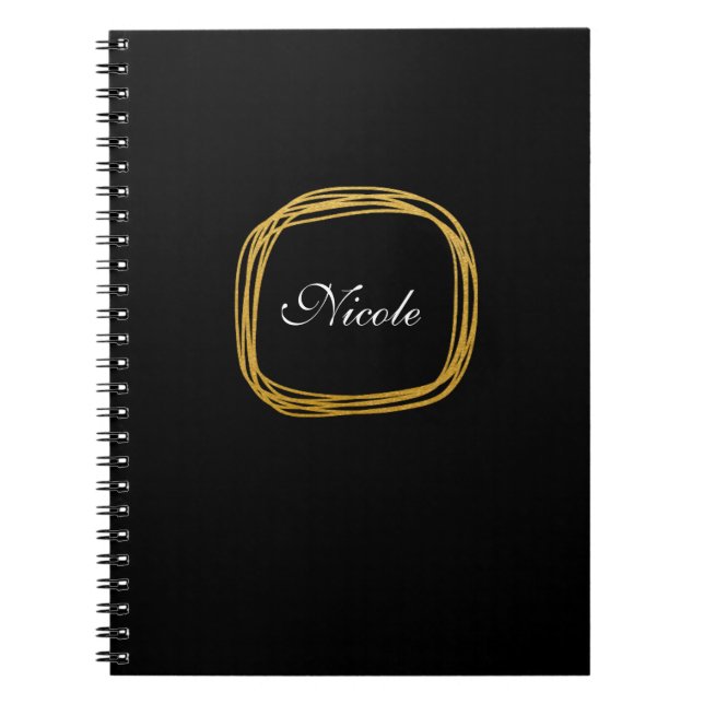 Gold Foil Scribble Circle Modern Carnet Journal (Devant)
