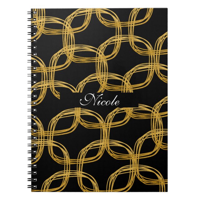 Gold Foil Scribble Circle Modern Carnet Journal (Devant)
