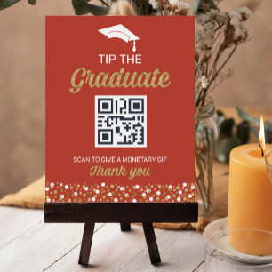 Gold Foil Script Confetti Tip The Graduate Sign