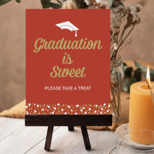 Gold Foil Script Graduation is Sweet Grad Sign