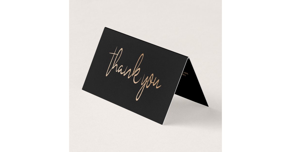 Gold Foil Script Logo Business Thank You Card | Zazzle