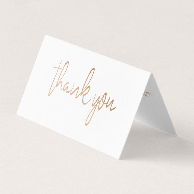 Gold Foil Script Logo Carte de remerciements d'aff (Devant)