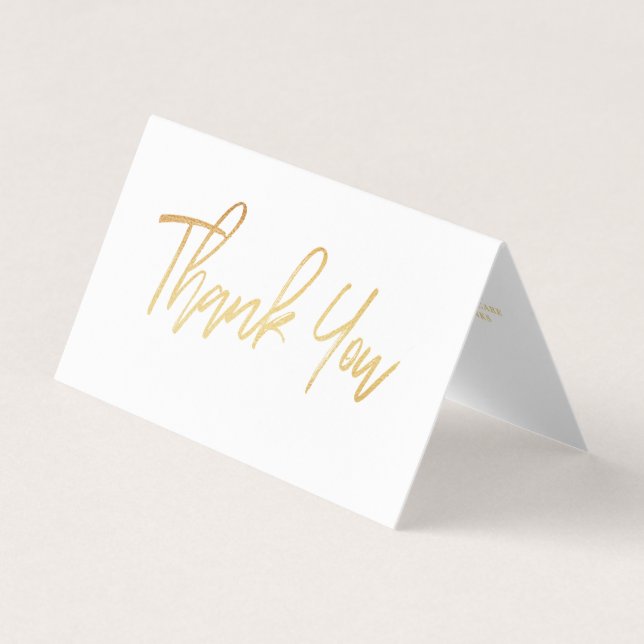 Gold Foil Script Logo Carte de remerciements d'aff (Devant)
