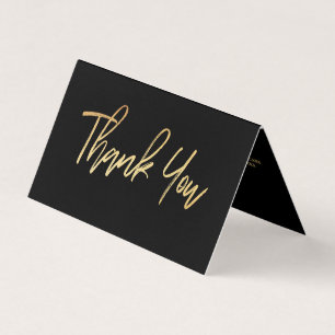 Gold Foil Script Logo Carte de remerciements d'aff