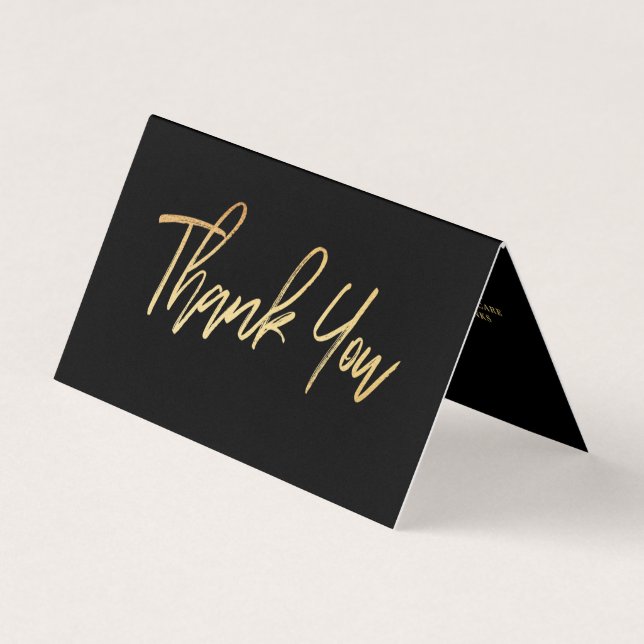 Gold Foil Script Logo Carte de remerciements d'aff (Devant)